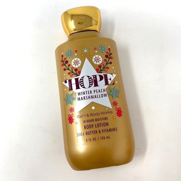 Bath & Body Works Hope Winter Peach Marshmallow Shower Gel Body Lotion Set - Picture 6 of 7
